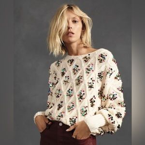 Anthropologie Lara Sequined Sweater XS